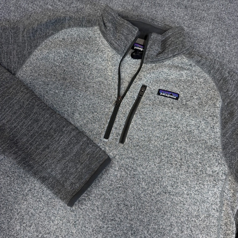 Patagonia Jacket Men XL Gray Better Sweater Fleece 1/4 Zip Pocket Colorblock